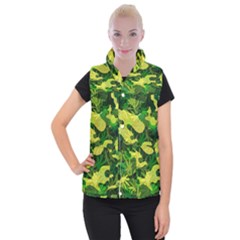 Marijuana Camouflage Cannabis Drug Women s Button Up Vest by Pakrebo