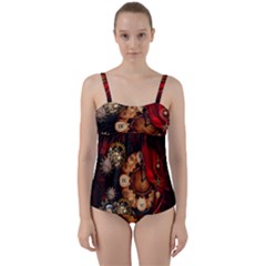 Steampunk, Wonderful Clockswork Twist Front Tankini Set by FantasyWorld7