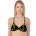 French Navy Golden Anchor Symbol Reversible Tri Bikini Top View3