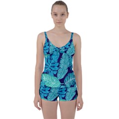 Tropical Greens Leaves Banana Tie Front Two Piece Tankini by Mariart