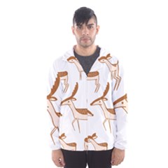 Seamless Deer Pattern Design Hooded Windbreaker (men) by Pakrebo