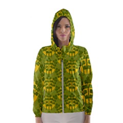 Texture Plant Herbs Herb Green Hooded Windbreaker (women) by Pakrebo