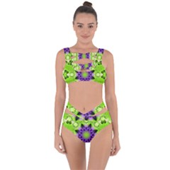 Pattern Abstract Background Art Green Bandaged Up Bikini Set  by Pakrebo