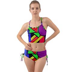 Background Color Art Pattern Form Mini Tank Bikini Set by Pakrebo