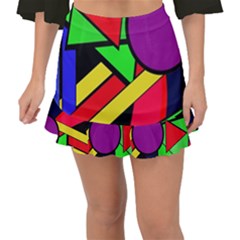 Background Color Art Pattern Form Fishtail Mini Chiffon Skirt by Pakrebo