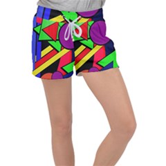 Background Color Art Pattern Form Women s Velour Lounge Shorts by Pakrebo