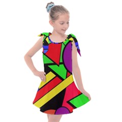 Background Color Art Pattern Form Kids  Tie Up Tunic Dress by Pakrebo