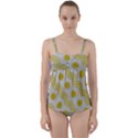 Abstract Background Hexagons Twist Front Tankini Set View1
