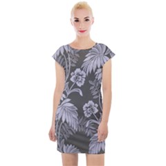 Curtain Ornament Flowers Leaf Cap Sleeve Bodycon Dress by Pakrebo