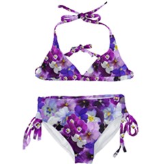 Pretty Purple Pansies Kids  Classic Bikini Set