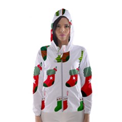 Christmas Stocking Candle Hooded Windbreaker (women) by Mariart