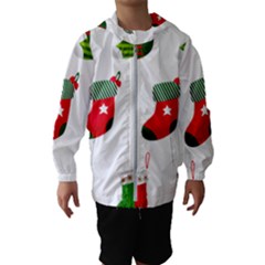 Christmas Stocking Candle Hooded Windbreaker (kids) by Mariart