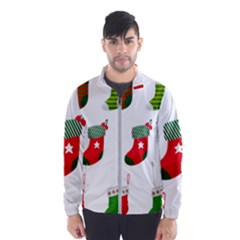 Christmas Stocking Candle Windbreaker (men) by Mariart