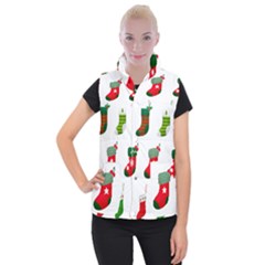 Christmas Stocking Candle Women s Button Up Vest by Mariart