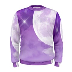 Purple Sky Star Moon Clouds Men s Sweatshirt