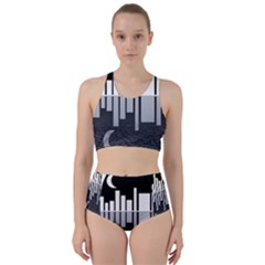 Cityscape City Waterfront Racer Back Bikini Set by Alisyart