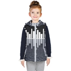 Cityscape City Waterfront Kids  Hooded Puffer Vest by Alisyart