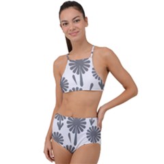 Zappwaits Flowers Black High Waist Tankini Set by zappwaits