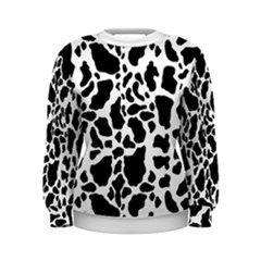 Black On White Cow Skin Women s Sweatshirt by LoolyElzayat