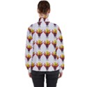 Turkey Thanksgiving Background High Neck Windbreaker (Women) View2