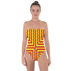 Digital Artwork Abstract Tie Back One Piece Swimsuit by Mariart