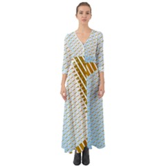 Diagonal Seamless Line Design Button Up Boho Maxi Dress by LoolyElzayat