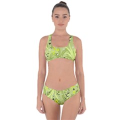 Seamless Pattern Green Garden Criss Cross Bikini Set by Pakrebo