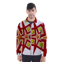 Pattern Tile Decorative Design Star Windbreaker (men) by Pakrebo