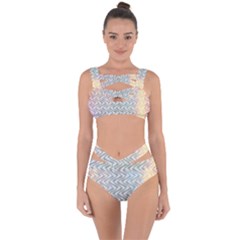 Abstract Geometric Line Art Bandaged Up Bikini Set 
