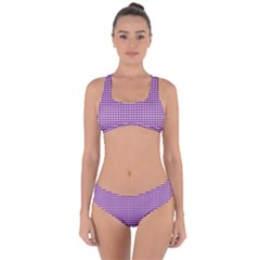 Purple Gingham Criss Cross Bikini Set