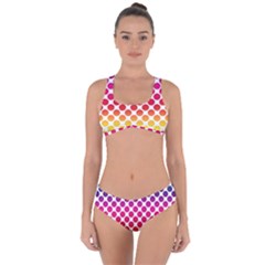 Rainbow Polka Dots Criss Cross Bikini Set