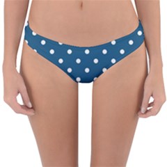Turquoise Polka Dot Reversible Hipster Bikini Bottoms by retrotoomoderndesigns
