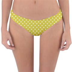 Yellow Polka Dot Reversible Hipster Bikini Bottoms by retrotoomoderndesigns