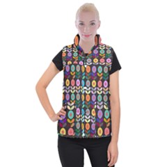 Zappwaits Flowers Women s Button Up Vest by zappwaits