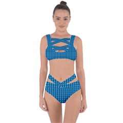 Background Pattern Structure Blue Bandaged Up Bikini Set 