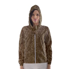 Grunge Abstract Textured Print Hooded Windbreaker (women) by dflcprintsclothing