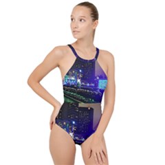 Columbus Commons High Neck One Piece Swimsuit by Riverwoman