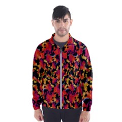 Red Floral Collage Print Design 2 Windbreaker (men) by dflcprintsclothing