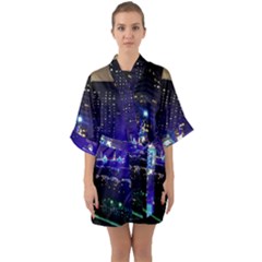 Columbus Commons Lights Quarter Sleeve Kimono Robe by Riverwoman