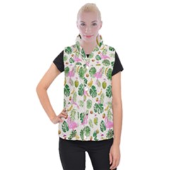 Flamingo Pattern Women s Button Up Vest by Valentinaart