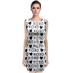 Xo Valentines Day Pattern Sleeveless Velvet Midi Dress by Valentinaart