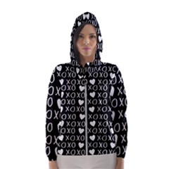 Xo Valentines Day Pattern Hooded Windbreaker (women) by Valentinaart