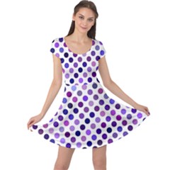 Shades Of Purple Polka Dots Cap Sleeve Dress