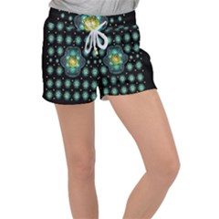 Light And Love Flowers Decorative Women s Velour Lounge Shorts by pepitasart