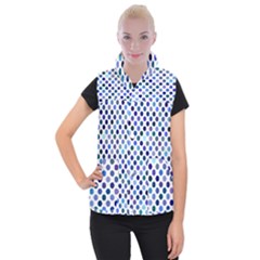 Shades Of Blue Polka Dots Women s Button Up Vest