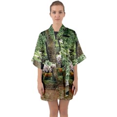 Garden Of The Phoenix Quarter Sleeve Kimono Robe by Riverwoman