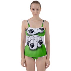 Sheep Agriculture Hill Group Flock Twist Front Tankini Set by Wegoenart