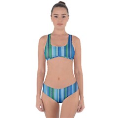 Painted Stripe Criss Cross Bikini Set by dressshop