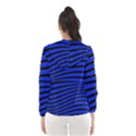 Black And Blue Linear Abstract Print Hooded Windbreaker (Women) View2