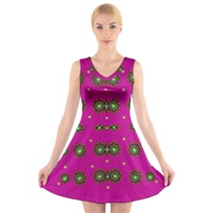 Stars In Fern And Love Ornate V-neck Sleeveless Dress by pepitasart